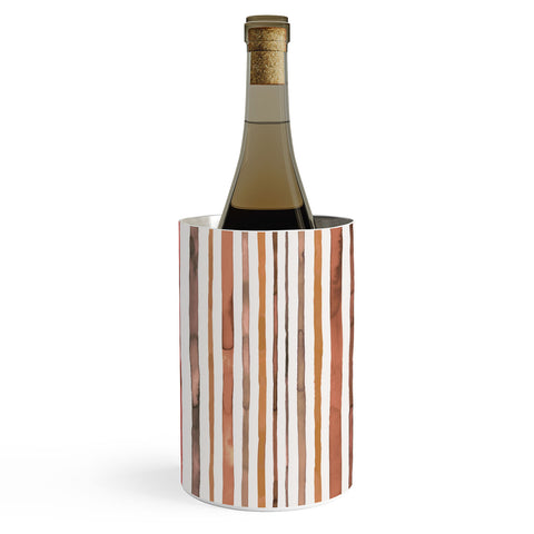 Ninola Design Autumn Terracotta Stripes Wine Chiller