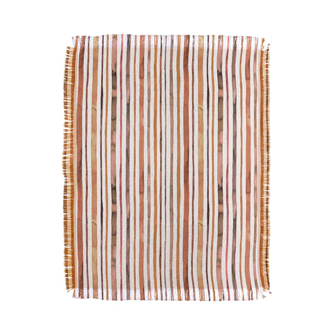 Ninola Design Autumn Terracotta Stripes Throw Blanket