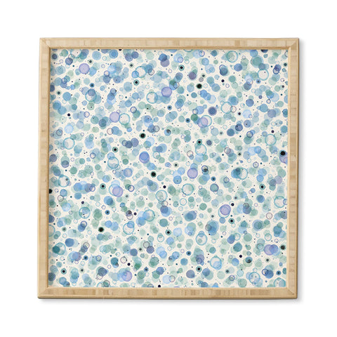Ninola Design Baby bubbles dream soft blue circles Framed Wall Art