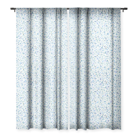 Ninola Design Baby bubbles dream soft blue circles Sheer Window Curtain