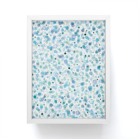Ninola Design Baby bubbles dream soft blue circles Framed Mini Art Print