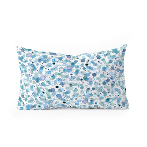 Ninola Design Baby bubbles dream soft blue circles Oblong Throw Pillow