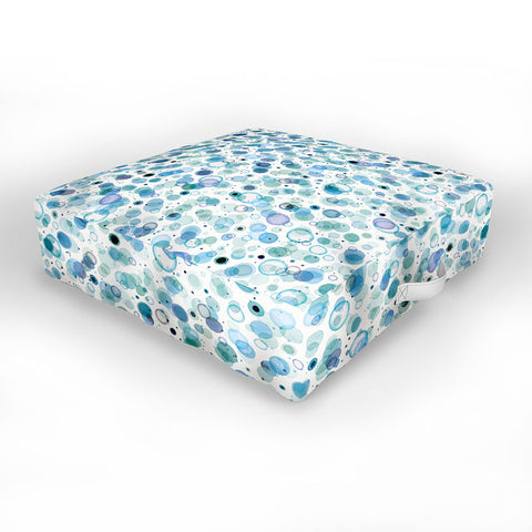 Ninola Design Baby bubbles dream soft blue circles Outdoor Floor Cushion
