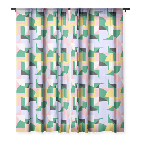 Ninola Design Bauhaus Shapes Spring Sheer Window Curtain