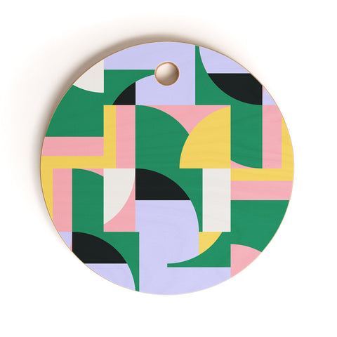 Ninola Design Bauhaus Shapes Spring Cutting Board Round