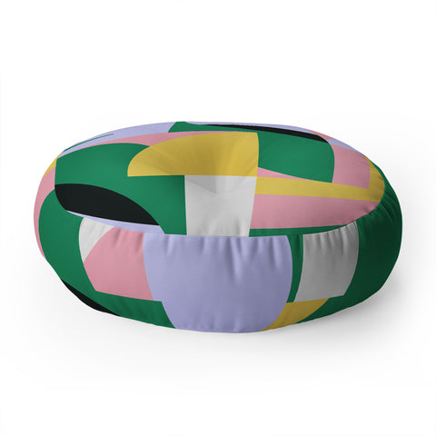 Ninola Design Bauhaus Shapes Spring Floor Pillow Round