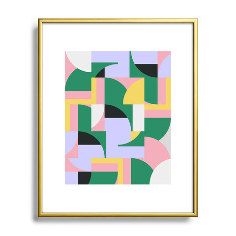Ninola Design Bauhaus Shapes Spring Metal Framed Art Print