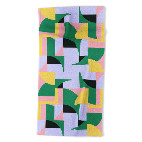 Ninola Design Bauhaus Shapes Spring Beach Towel