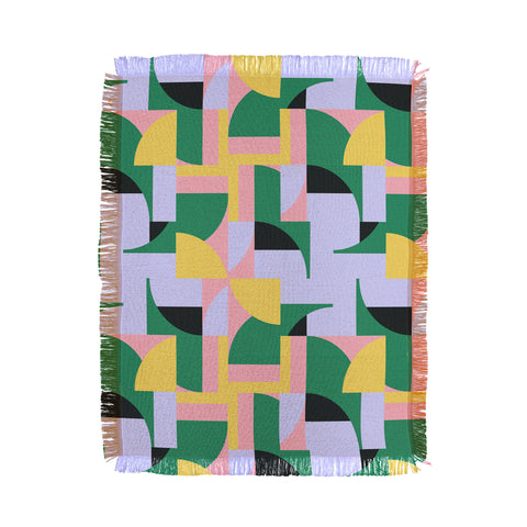Ninola Design Bauhaus Shapes Spring Throw Blanket