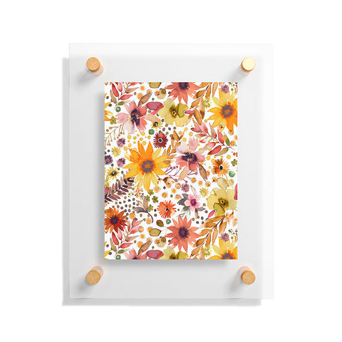 Ninola Design Big blooms flowers Gold Floating Acrylic Print