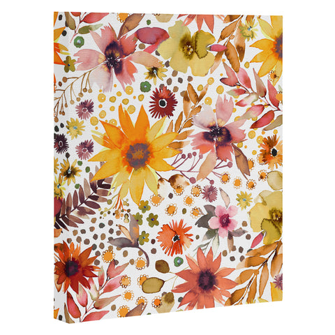 Ninola Design Big blooms flowers Gold Art Canvas