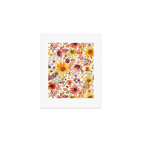 Ninola Design Big blooms flowers Gold Art Print
