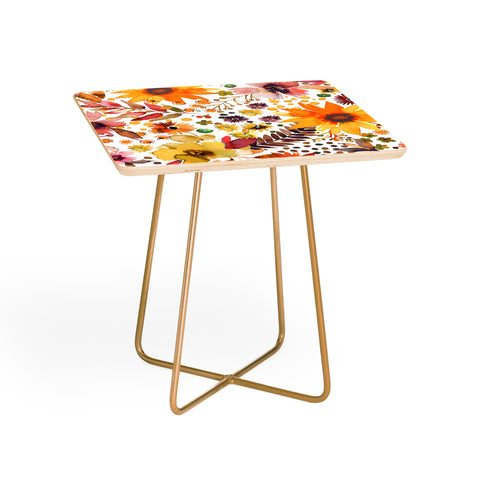 Ninola Design Big blooms flowers Gold Side Table
