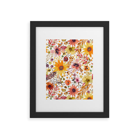 Ninola Design Big blooms flowers Gold Framed Art Print