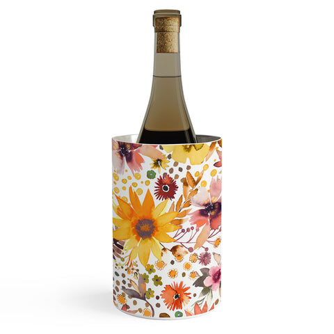 Ninola Design Big blooms flowers Gold Wine Chiller
