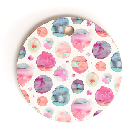 Ninola Design Big Watery Dots Pastel Cutting Board Round