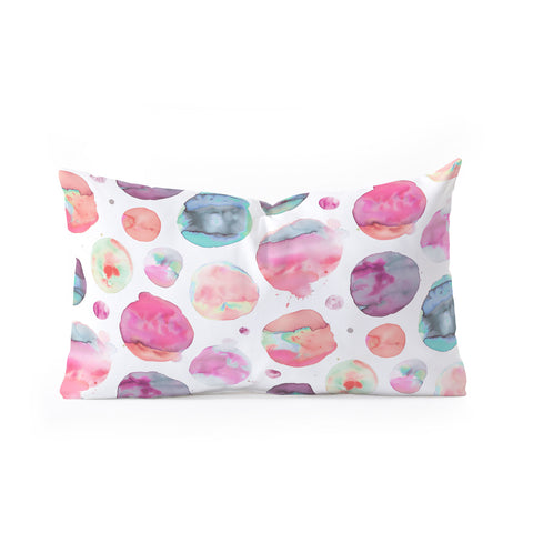 Ninola Design Big Watery Dots Pastel Oblong Throw Pillow