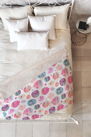 Ninola Design Big Watery Dots Pastel Fleece Throw Blanket