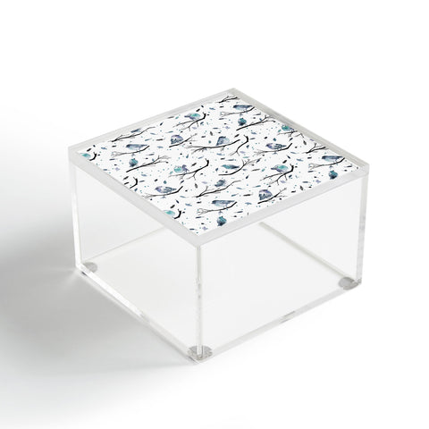 Ninola Design Birds Tree Branches Blue Acrylic Box
