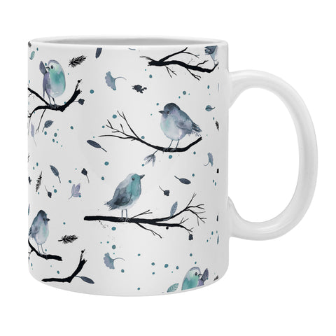 Ninola Design Birds Tree Branches Blue Coffee Mug