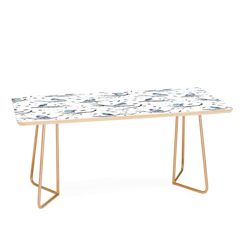 Ninola Design Birds Tree Branches Blue Coffee Table