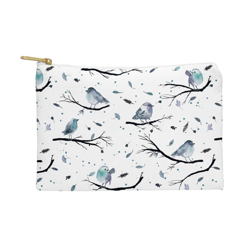 Ninola Design Birds Tree Branches Blue Pouch