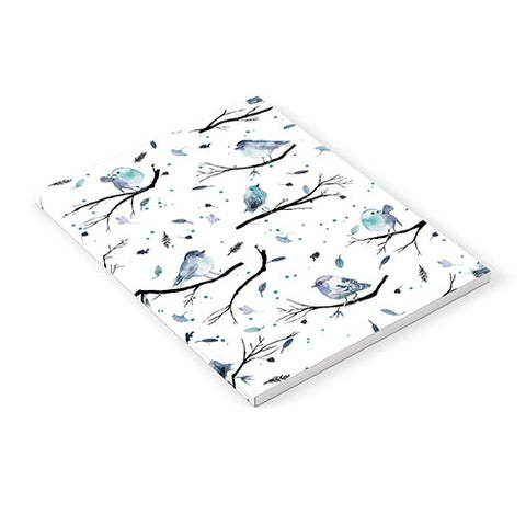 Ninola Design Birds Tree Branches Blue Notebook