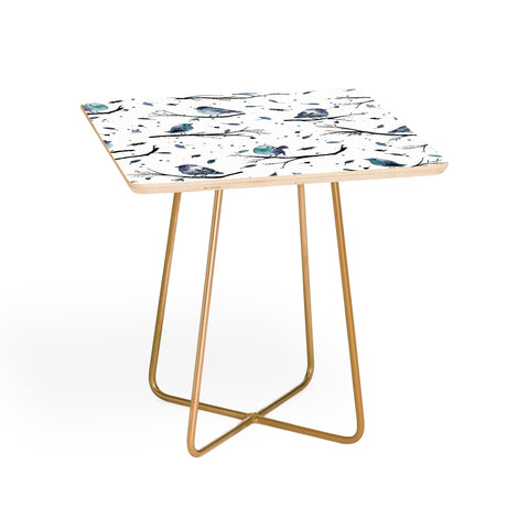 Ninola Design Birds Tree Branches Blue Side Table