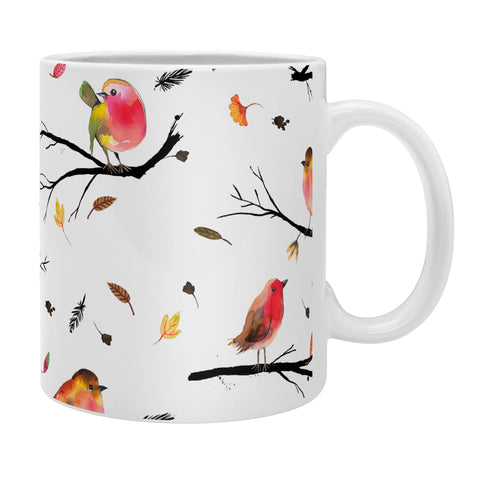 Ninola Design Birds Tree Branches Red Coffee Mug