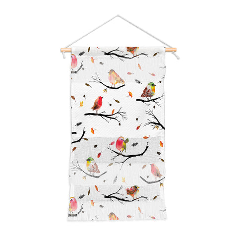 Ninola Design Birds Tree Branches Red Wall Hanging Portrait