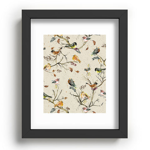 Ninola Design Birds Tree Classic Cottage Recessed Framing Rectangle