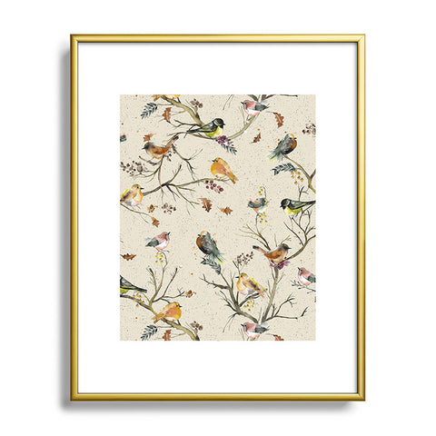 Ninola Design Birds Tree Classic Cottage Metal Framed Art Print