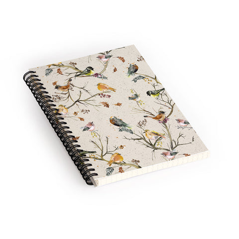 Ninola Design Birds Tree Classic Cottage Spiral Notebook