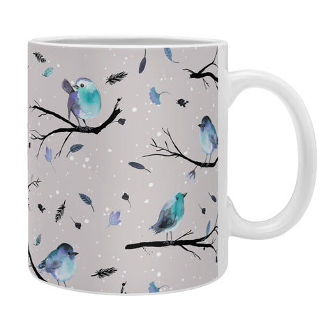 Ninola Design Birds Tree Snow Gray Coffee Mug