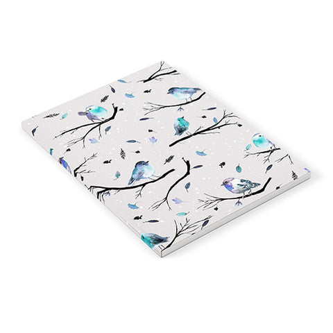 Ninola Design Birds Tree Snow Gray Notebook