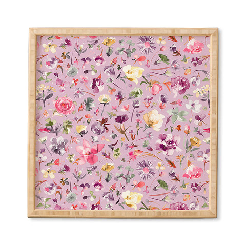 Ninola Design Blooming flowers lilac Framed Wall Art