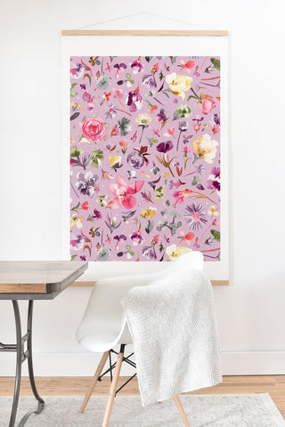 Ninola Design Blooming flowers lilac Art Print And Hanger