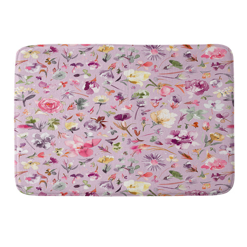 Ninola Design Blooming flowers lilac Memory Foam Bath Mat
