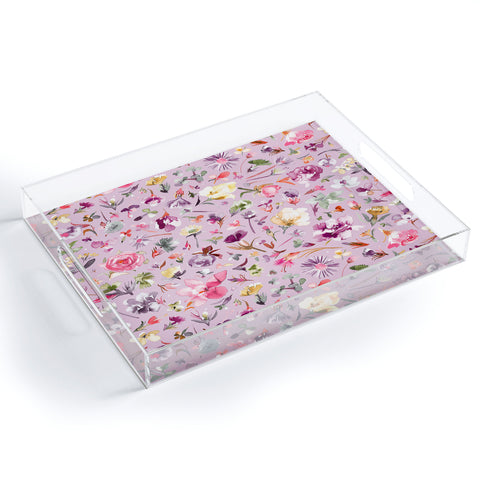 Ninola Design Blooming flowers lilac Acrylic Tray