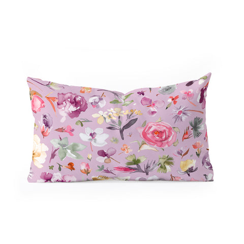 Ninola Design Blooming flowers lilac Oblong Throw Pillow
