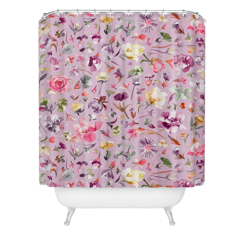 Ninola Design Blooming flowers lilac Shower Curtain