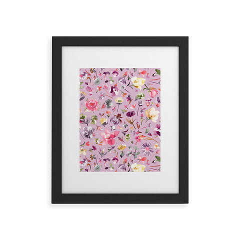 Ninola Design Blooming flowers lilac Framed Art Print