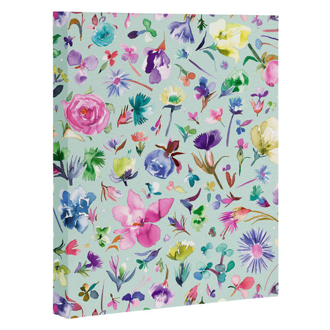 Ninola Design Blooming flowers spring Blue Art Canvas