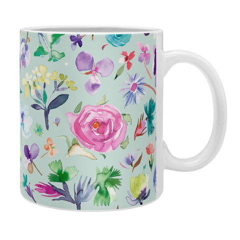 Ninola Design Blooming flowers spring Blue Coffee Mug