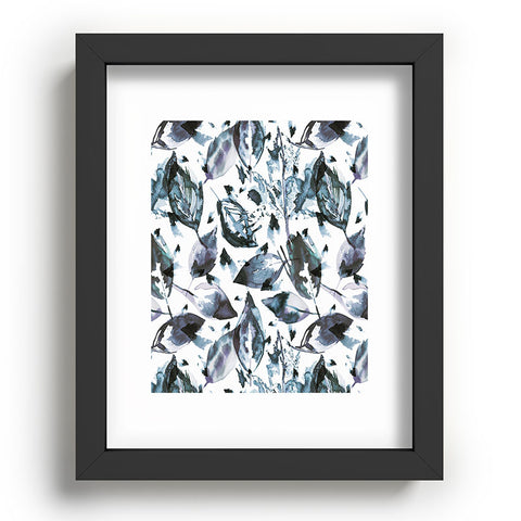 Ninola Design Blue autumn leaves Recessed Framing Rectangle
