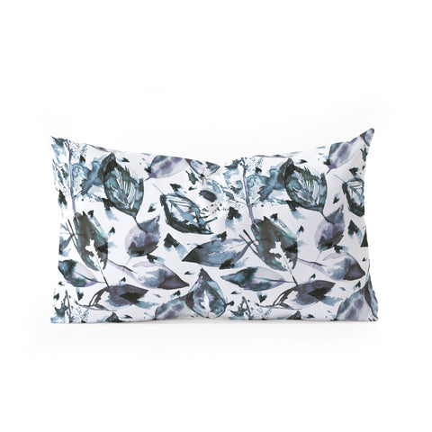 Ninola Design Blue autumn leaves Oblong Throw Pillow