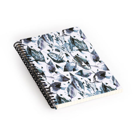 Ninola Design Blue autumn leaves Spiral Notebook