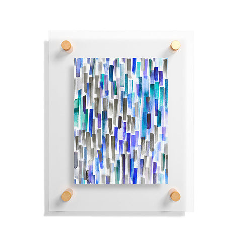 Ninola Design Blue brushstrokes painting stripes Floating Acrylic Print