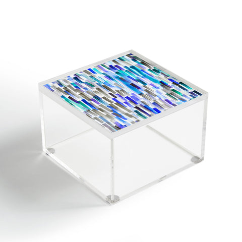 Ninola Design Blue brushstrokes painting stripes Acrylic Box