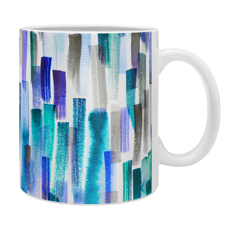 Ninola Design Blue brushstrokes painting stripes Coffee Mug